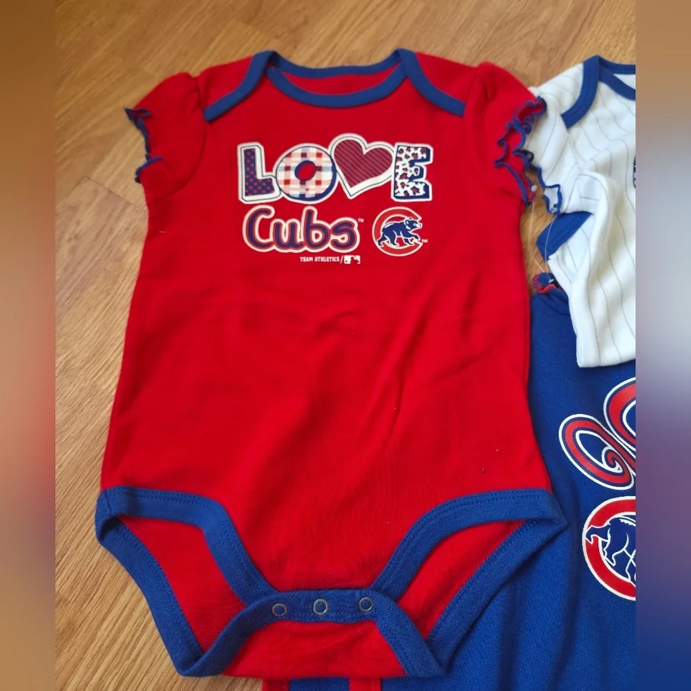 MLB Chicago Cubs Baby 18 Months Bodysuits 3pc Baseball NEW Mascot Cotton